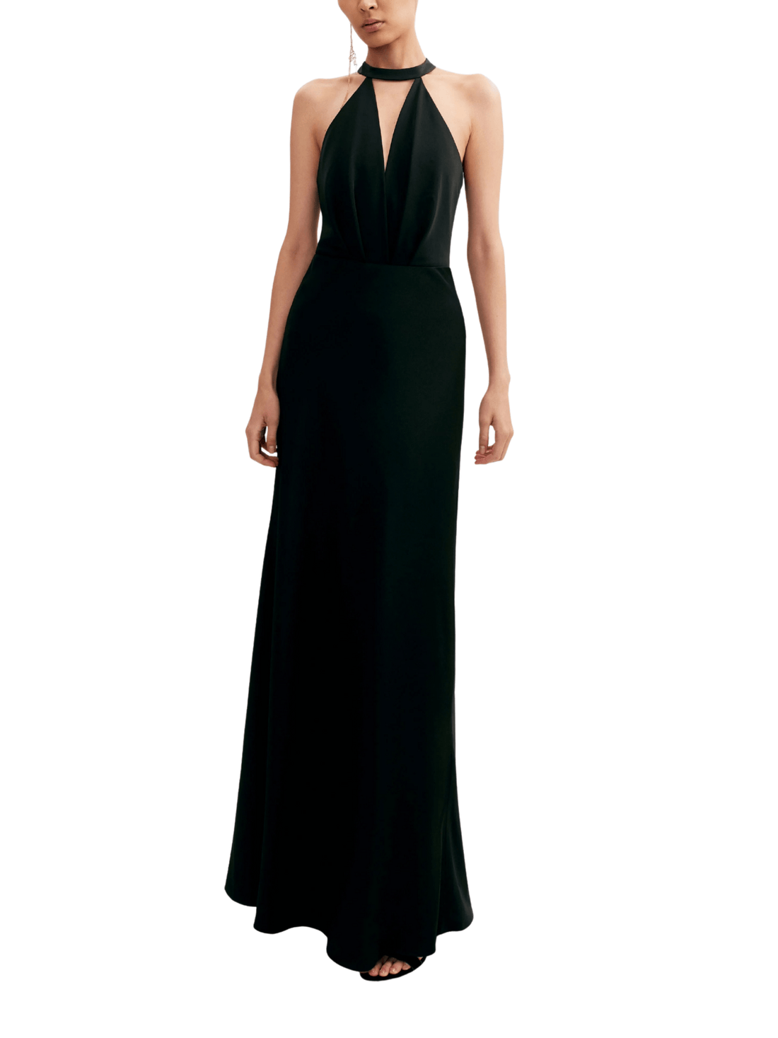 Classical Black Halterneck Satin Maxi Dress by Milla - Rental Hong Kong