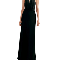 Classical Black Halterneck Satin Maxi Dress by Milla - Rental Hong Kong
