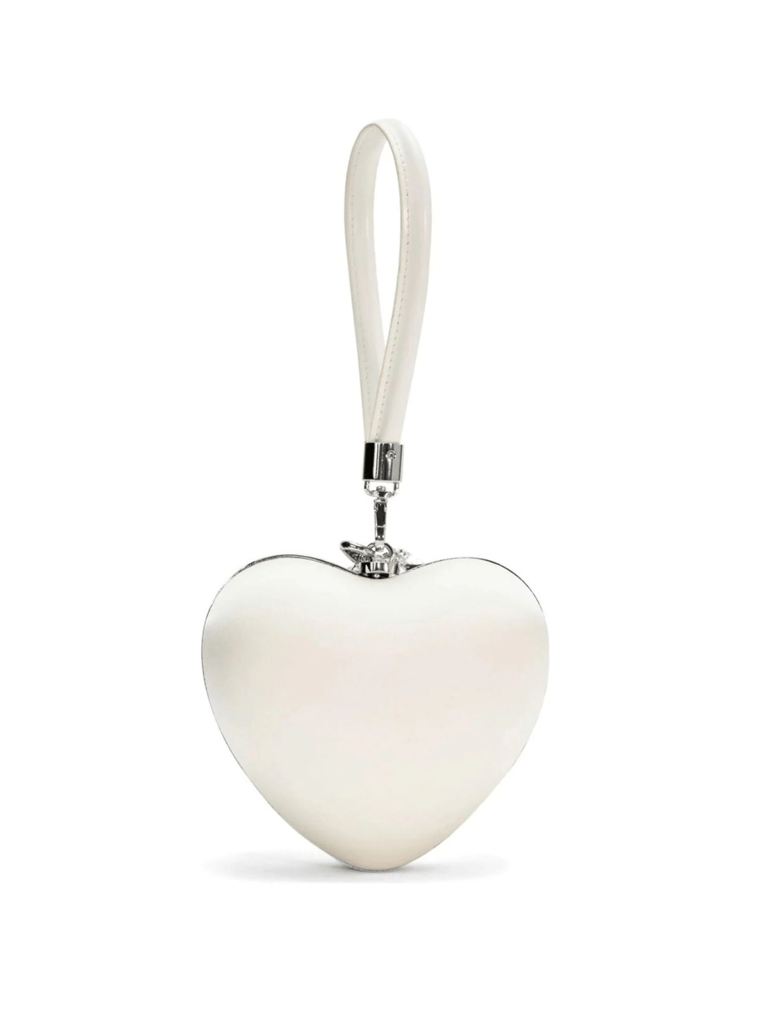 Cream Satin Top Handle Clutch White by Self Portrait - Rental Hong Kong