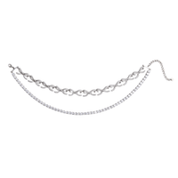 Crystal Bows Diamante Necklace Silver by Self Portrait - Rental Hong Kong