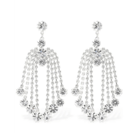 Crystal cascade drop earrings Silver by Magda Butrym - Rental Hong Kong