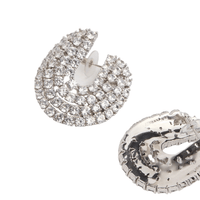 Crystal Curved Hoop Earrings Crystal by Self Portrait - Rental Hong Kong