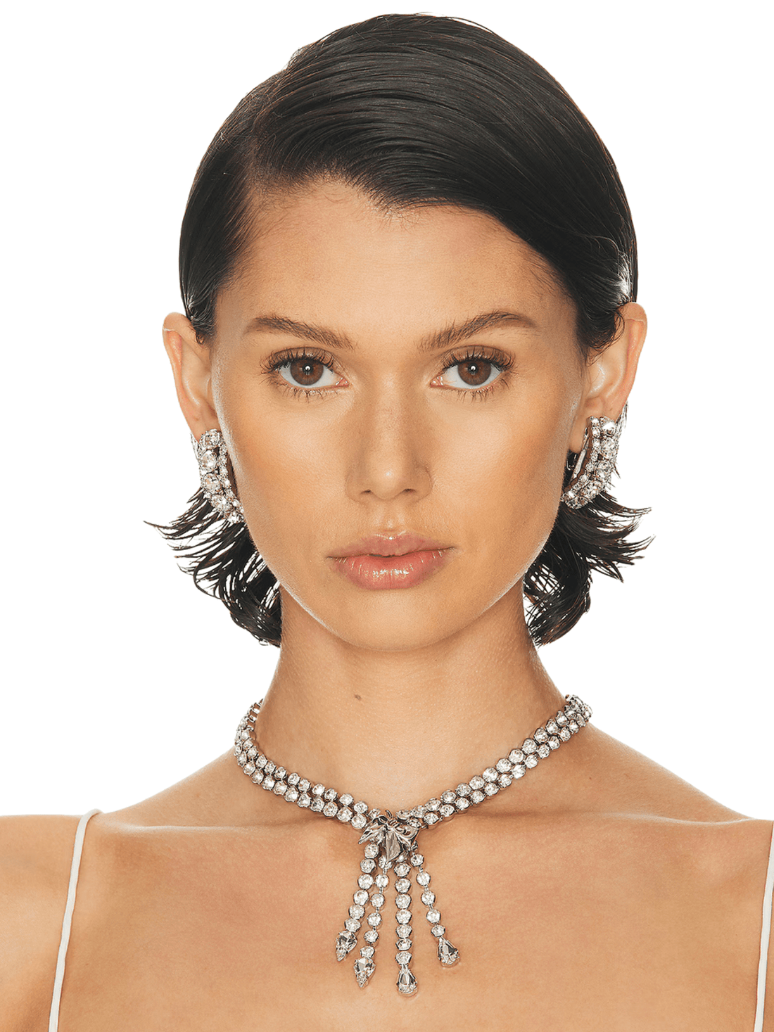 Crystal - Embellished Fringed Necklace by Alessandra Rich - Rental Hong Kong