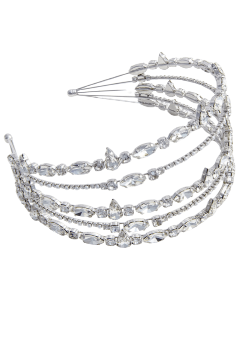 Crystal Embellished Headband Silver by Self Portrait - Rental Hong Kong