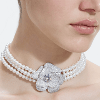Crystal Flower Pearl Chocker by Self Portrait - Rental Hong Kong