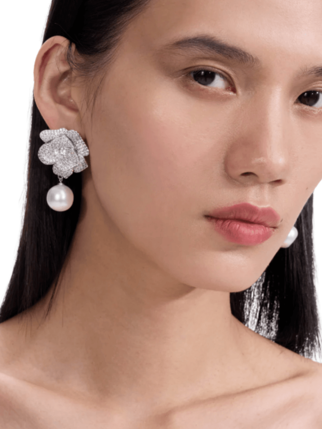 Crystal Flower Pearl Earrings by Self Portrait - Rental Hong Kong
