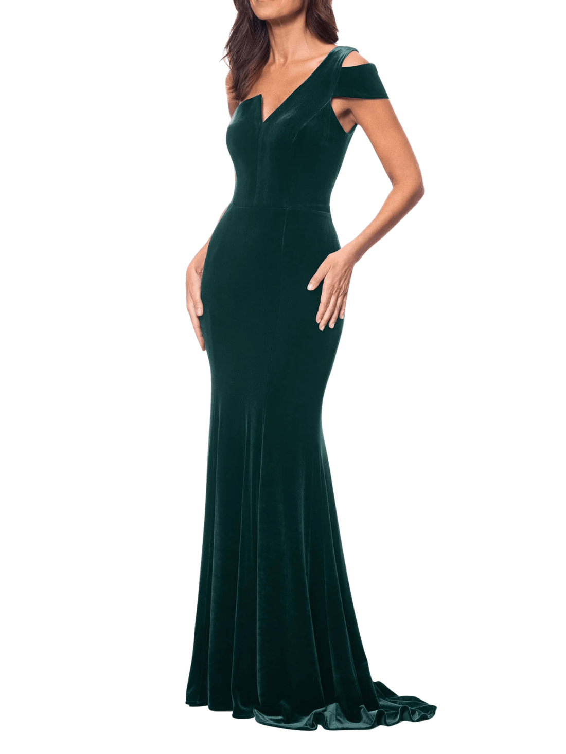 Ella Long Velvet One Shoulder Dress by Betsy and Adam - Rental Hong Kong