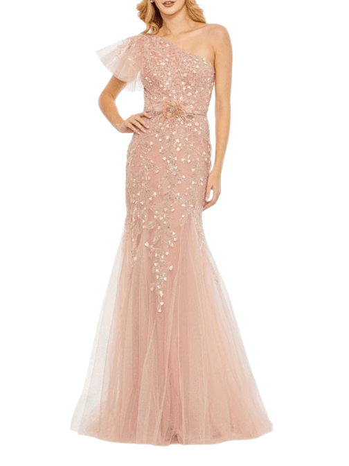 Embellished One Shoulder Mermaid Gown by Mac Duggal - Rental Hong Kong