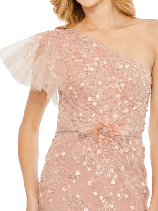 Embellished One Shoulder Mermaid Gown by Mac Duggal - Rental Hong Kong