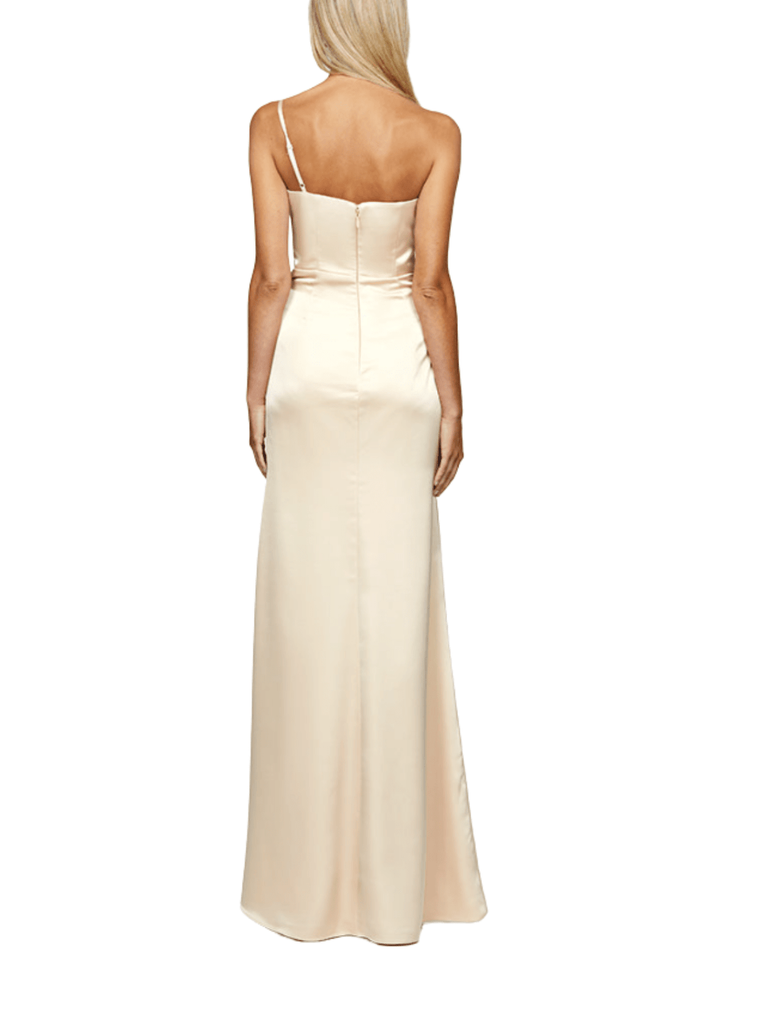 Emillys One Shoulder Gown Champagne by Bariano - Rental Hong Kong