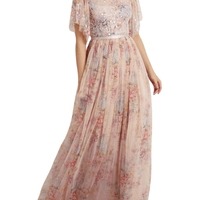 Floral Diamond Bodice Maxi Dress Pink by Needle & Thread - Rental Hong Kong