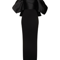 Floris Twill & Crepe Knit Maxi Dress Black by Solace London - Rental Hong Kong