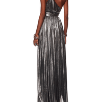 Goddess One Shoulder Silver Gown Silver by Bronx and Banco - Rental Hong Kong