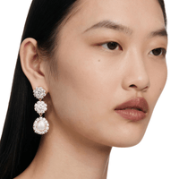 Gold Crystal Flower Tiered Earrings by Self Portrait - Rental Hong Kong