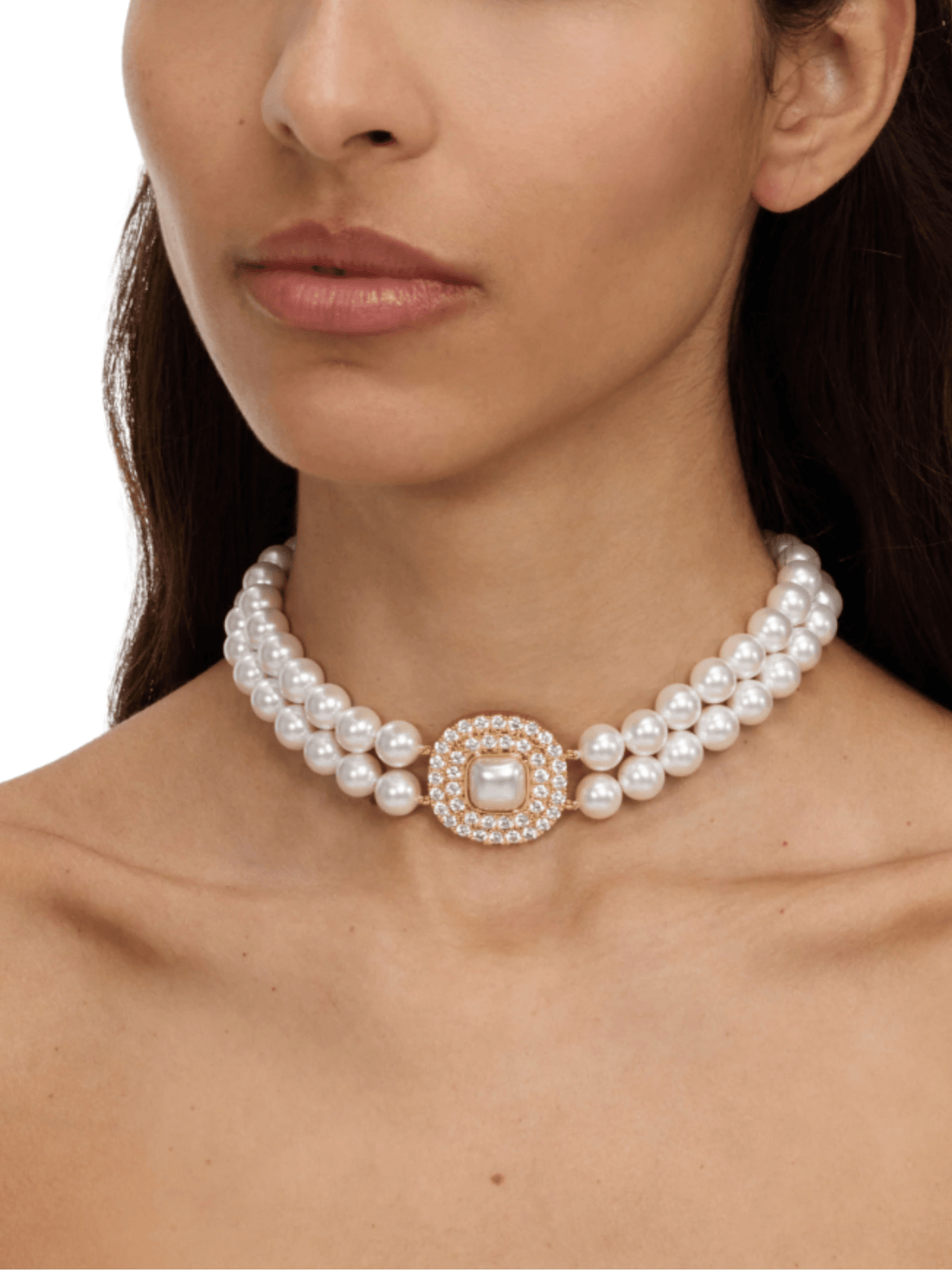 Gold Crystal Pearl Choker by Self Portrait - Rental Hong Kong