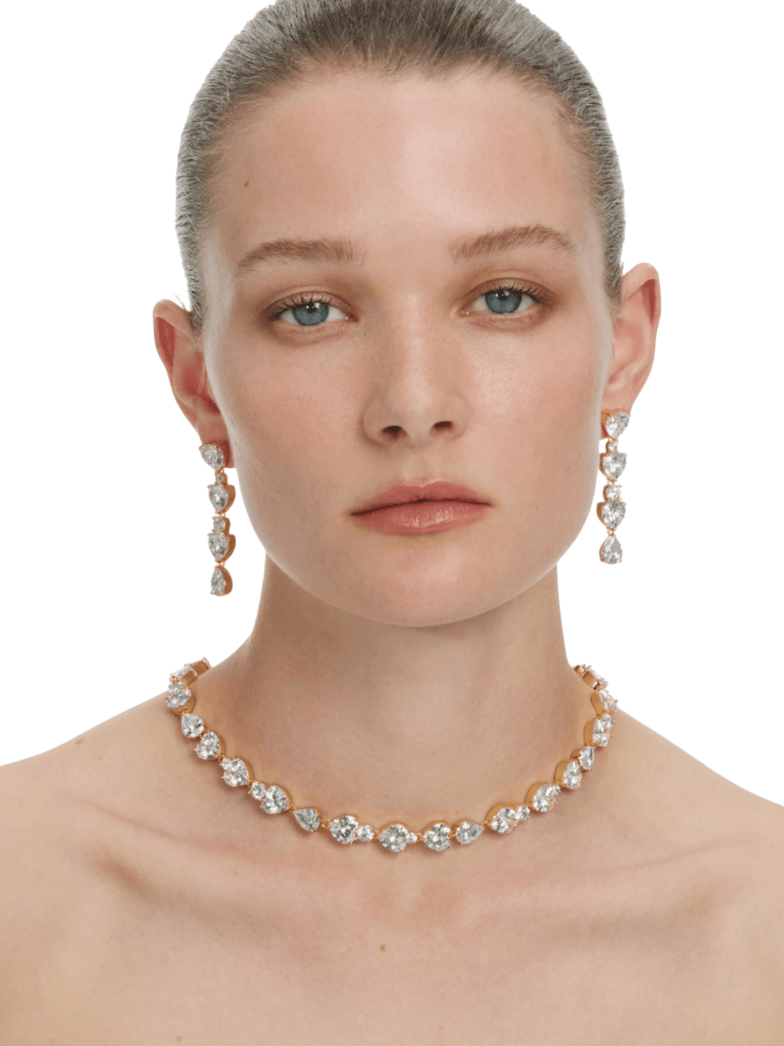 Gold Heart Crystal Necklace by Self Portrait - Rental Hong Kong