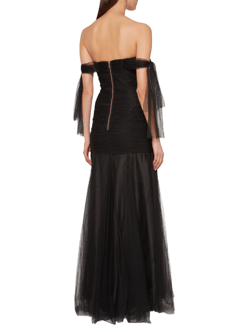 Good Vibes Off Shoulder Gown Black by Alice McCall - Rental Hong Kong