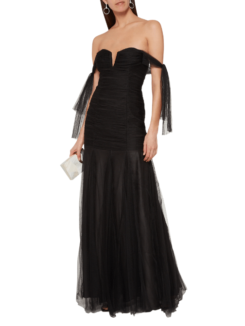 Good Vibes Off Shoulder Gown Black by Alice McCall - Rental Hong Kong