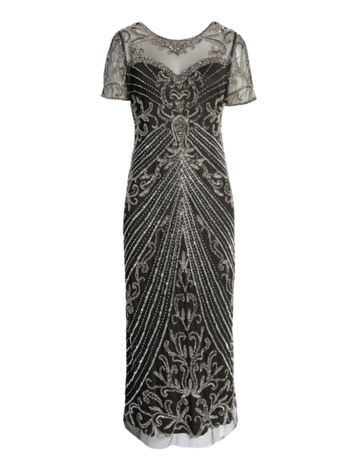 Illusion Beaded Mesh Column Dress by Pisarro Nights - Rental Hong Kong