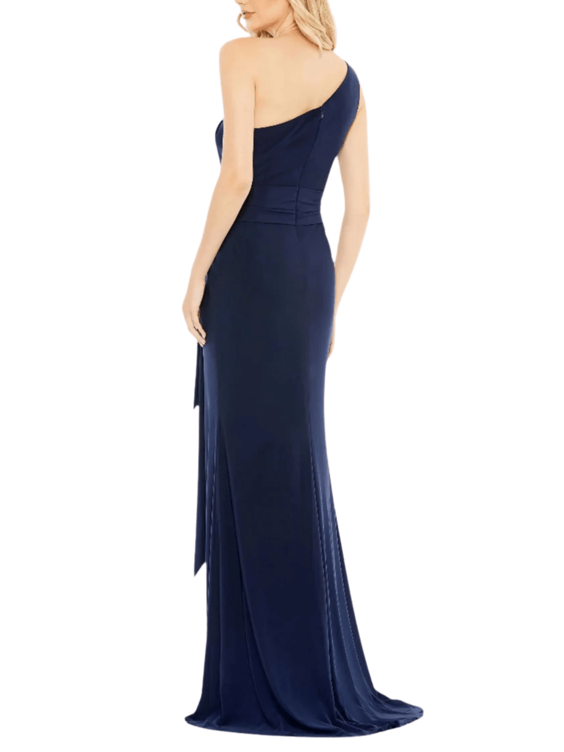 Jersey One Shoulder Belted Trumpet Gown by Mac Duggal - Rental Hong Kong