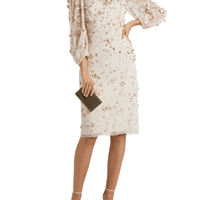 Jessa floral - appliquéd embroidered mesh dress by Theia - Rental Hong Kong