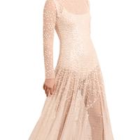Leila Dot Sheer Ankle Gown Cream by Needle & Thread - Rental Hong Kong