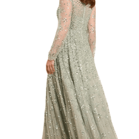 Leila Dot V - Neck Ankle Gown Green by Needle & Thread - Rental Hong Kong