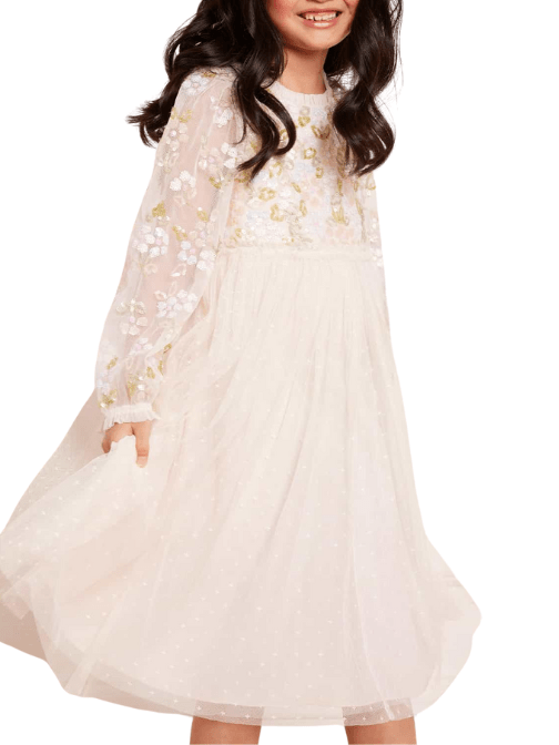 Lena Bodice Kids Dress Champagne by Needle & Thread - Rental Hong Kong