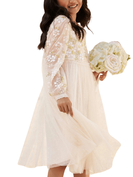 Lena Bodice Kids Dress Champagne by Needle & Thread - Rental Hong Kong