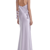 Lilac Flower Satin Maxi Dress Purple by Self Portrait - Rental Hong Kong