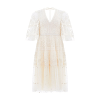 Lottie Lace Midi Dress Champagne by Needle & Thread - Rental Hong Kong