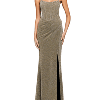 Marsiya Pointed Corset Gown Gold by Bariano - Rental Hong Kong