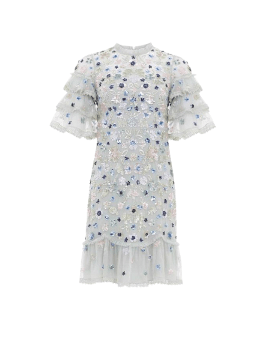 Meadow Sequin Mini Dress Green by Needle & Thread - Rental Hong Kong