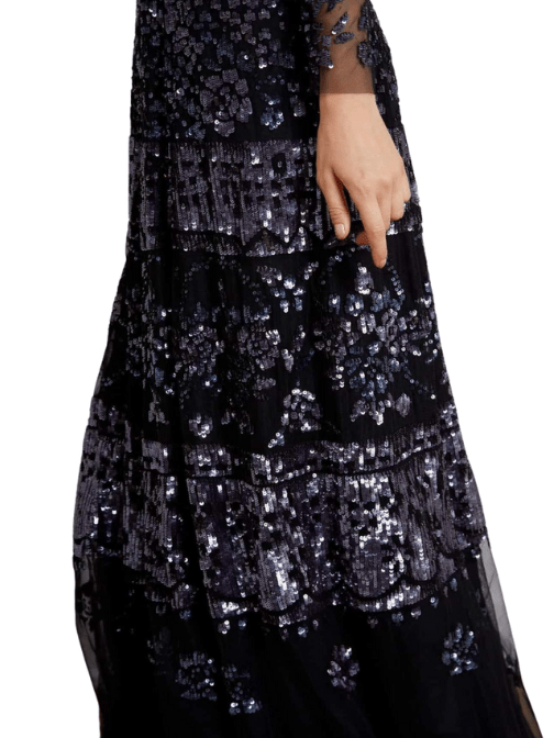 Midnight Beaded Gown Black by Needle & Thread - Rental Hong Kong