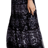 Midnight Beaded Gown Black by Needle & Thread - Rental Hong Kong