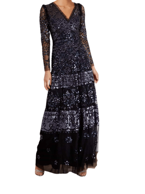 Midnight Beaded Gown Black by Needle & Thread - Rental Hong Kong
