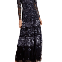 Midnight Beaded Gown Black by Needle & Thread - Rental Hong Kong