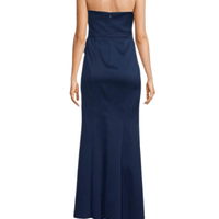 Mikado Bandeau Fit & Flare Maxi Dress Blue by Aidan Mattox - Rental Hong Kong