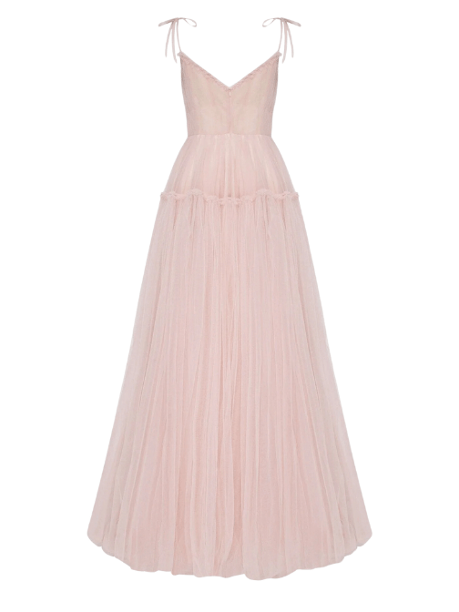 Misty Rose Tie - Straps Tulle Prom Dress by Milla - Rental Hong Kong