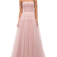 Misty Rose Tie - Straps Tulle Prom Dress by Milla - Rental Hong Kong