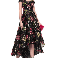 Off Shoulder Floral - Print Fil Coupé Organza Gown by Marchesa Notte - Rental Hong Kong