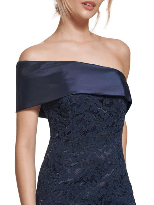 Off Shoulder Lace Mermaid Gown by ELIZA J - Rental Hong Kong