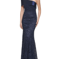 Off Shoulder Lace Mermaid Gown by ELIZA J - Rental Hong Kong