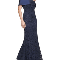 Off Shoulder Lace Mermaid Gown by ELIZA J - Rental Hong Kong