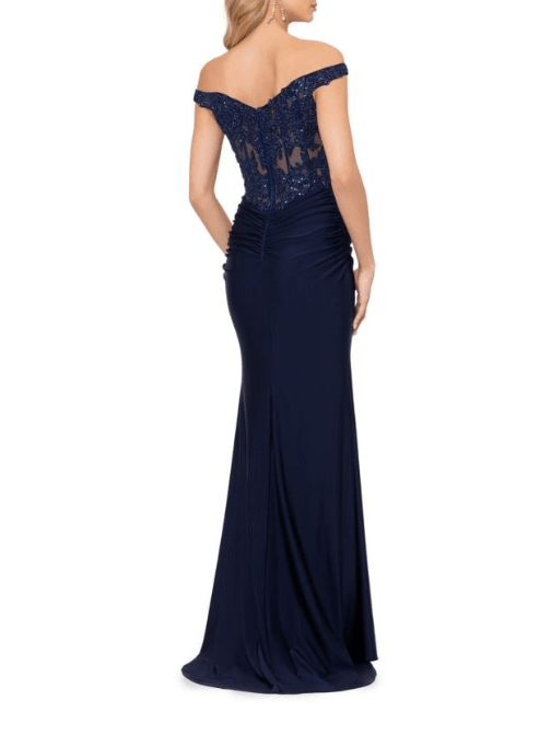 Off Shoulder Satin Gown by Betsy and Adam - Rental Hong Kong