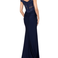 Off Shoulder Satin Gown by Betsy and Adam - Rental Hong Kong