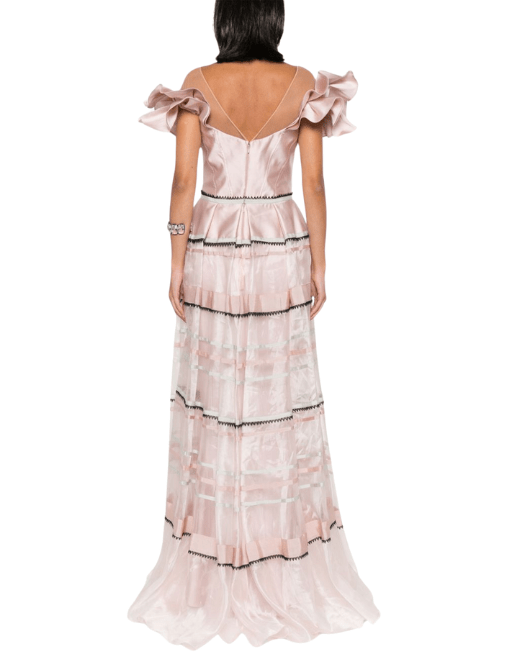 Off Shoulder Satin Maxi Dress by Gemy Maalouf - Rental Hong Kong