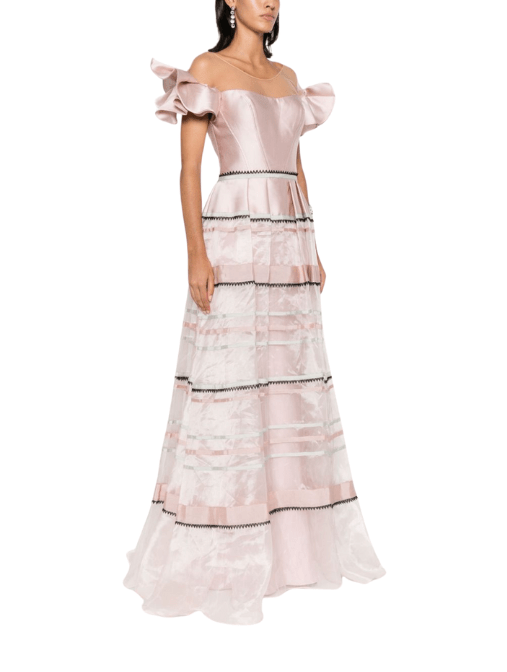 Off Shoulder Satin Maxi Dress by Gemy Maalouf - Rental Hong Kong