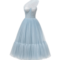 One - Shoulder Cocktail Tulle Dress Blue by Milla - Rental Hong Kong