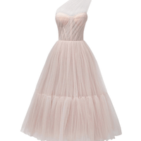 One - Shoulder Cocktail Tulle Dress Pink by Milla - Rental Hong Kong
